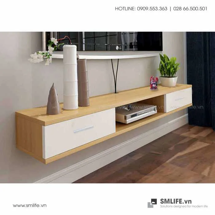 Kệ tivi treo tường Philo 2 ngăn kéo | SMLIFE.vn