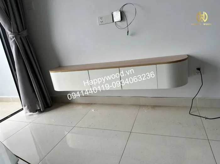 KỆ TIVI TREO TƯỜNG BO GÓC SANG TRỌNG