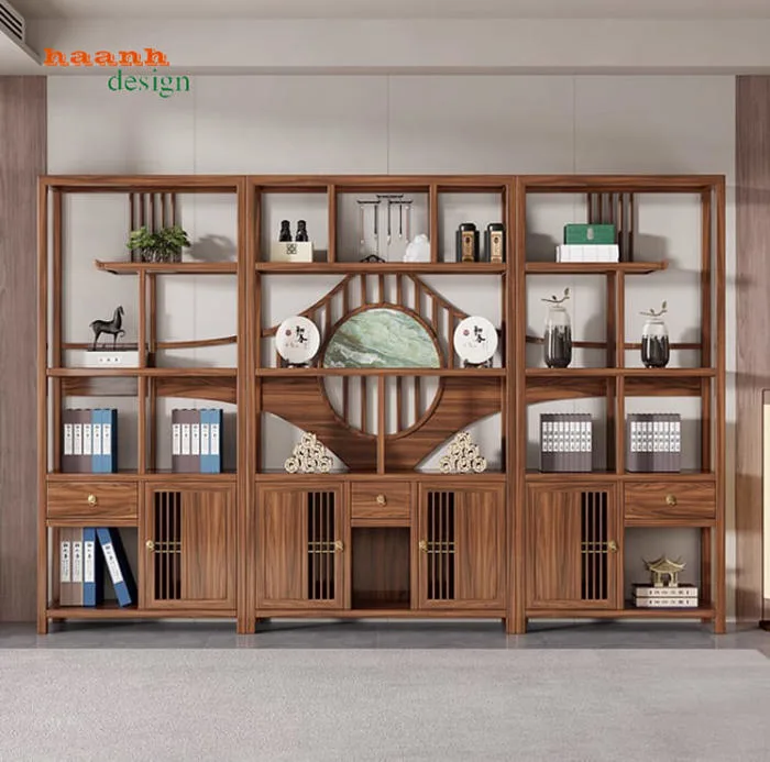 Tủ kệ gỗ trang trí phòng khách đẹp – Mẫu kệ gỗ Á Đông sang trọng Tủ kệ gỗ trang trí phòng khách đẹp – Mẫu kệ gỗ Á Đông sang trọng