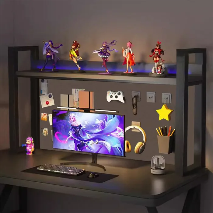 Kệ bàn học decor gaming giá sách 2 tầng để đồ thông minh có ổ điện usb sạc kệ để bàn 1m2 trang trí bàn làm việc Kệ bàn học decor gaming giá sách 2 tầng để đồ thông minh có ổ điện usb sạc kệ để bàn 1m2 trang trí bàn làm việc