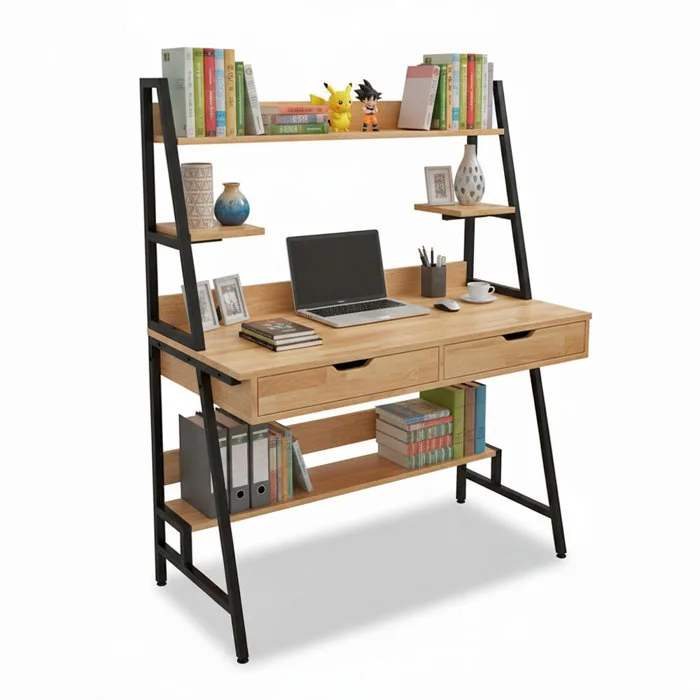 Bàn học Liền Kệ Trang Trí Khung Chân FD68015 Bàn học Liền Kệ Trang Trí Khung Chân FD68015