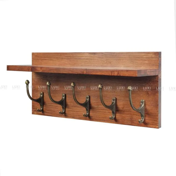 KỆ GỖ TREO TƯỜNG ĐỘC ĐÁO MÓC CỔ ĐIỂN VINTAGE - LUXI DECOR | LUXI decor