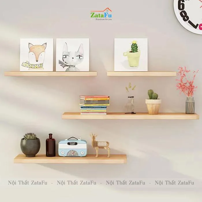 Kệ decor treo tường nhiều kích thước rộng 12cm KTT-91