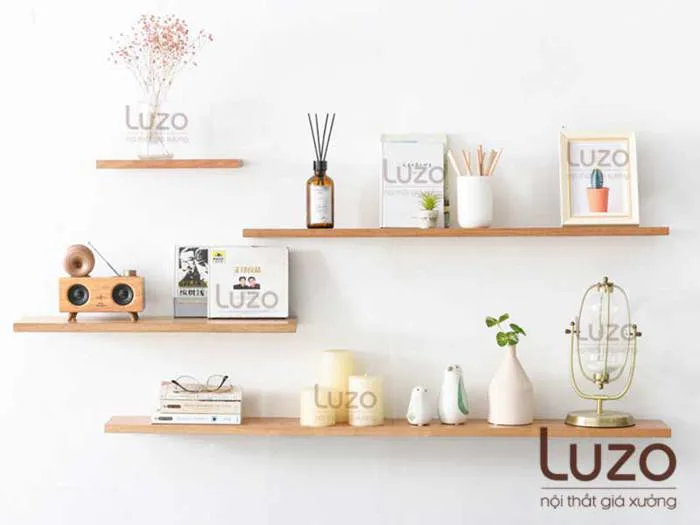Kệ thanh ngang treo tường - kệ sách treo tường - kệ decor treo tường - Bàn  Làm Việc Văn Phòng - Nội Thất Văn Phòng