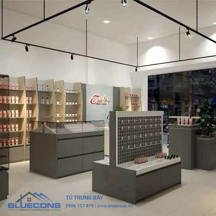 Thiết kế tủ trưng bày đẹp đẳng cấp cho showroom - BLUECONS