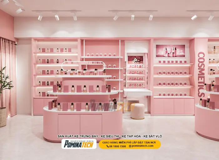 Kệ Trưng Bày Nước Hoa – Giải Pháp Nâng Tầm Không Gian Showroom Và Shop Mỹ  Phẩm – Kệ Siêu Thị Pominatech