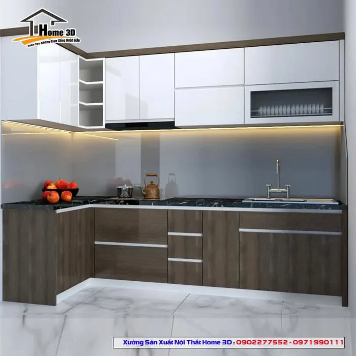 Tủ Bếp Thùng Gỗ Công Nghiệp - Cánh Melamine (MTM05) Tủ Bếp Thùng Gỗ Công Nghiệp - Cánh Melamine (MTM05)