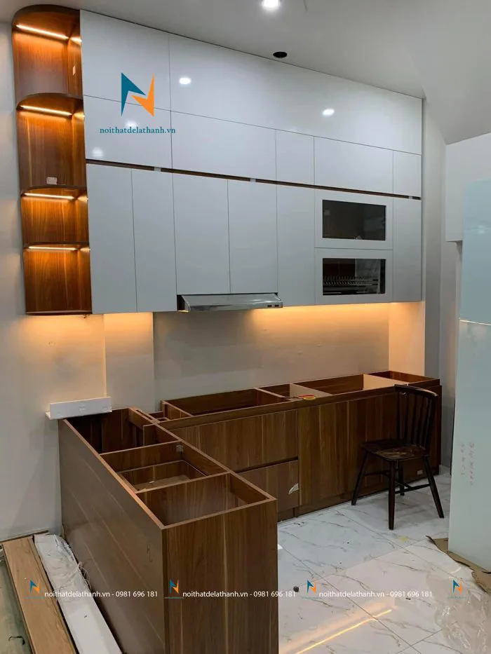 Tủ Bếp Gỗ Ép Công Nghiệp - Nội thất Đê La Thành Tủ Bếp Gỗ Ép Công Nghiệp - Nội thất Đê La Thành