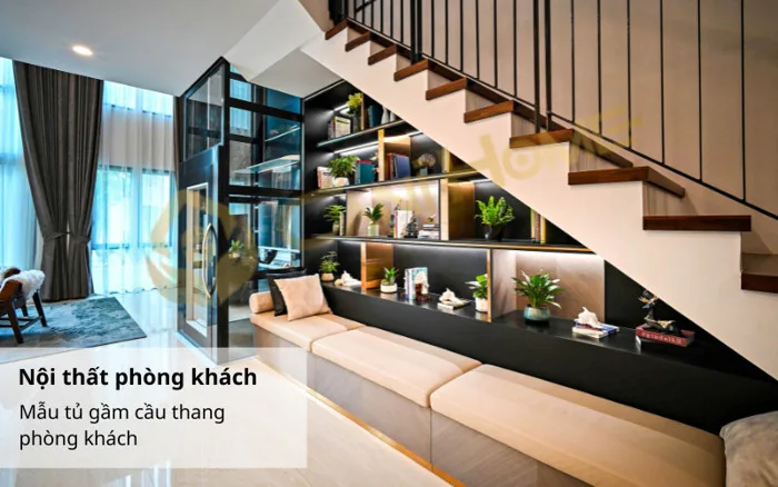 65+ Mẫu tủ gầm cầu thang phòng khách đẹp, hiện đại 2026