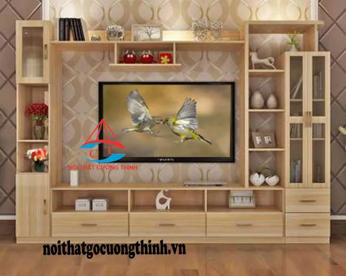 Tủ Phòng Khách Tích Hợp Kệ Để Tivi Đơn Giản Hiện Đại Đa Năng
