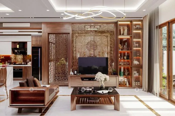 30+ Mẫu tủ trang trí phòng khách ấn tượng đón đầu xu hướng