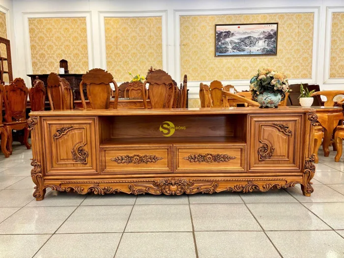 Tủ Tivi louis tân cổ điển 2170x470x690 TTV274 | Giá tốt tại xưởng