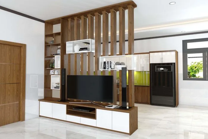 30+ Mẫu vách ngăn phòng khách và bếp đẹp, hiện đại, tối ưu không gian