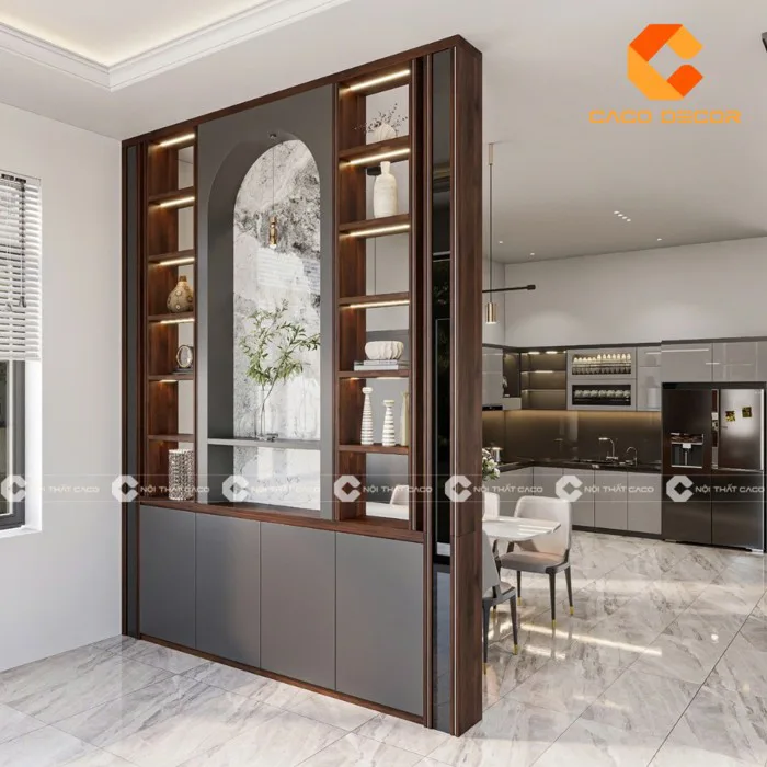 Top 50+ mẫu vách ngăn phòng khách với bếp đẹp, hiện đại