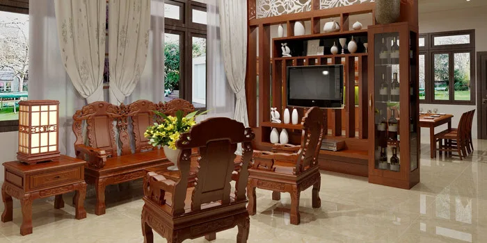 55 Mẫu vách ngăn phòng khách và bếp đẹp, đa dạng chất liệu