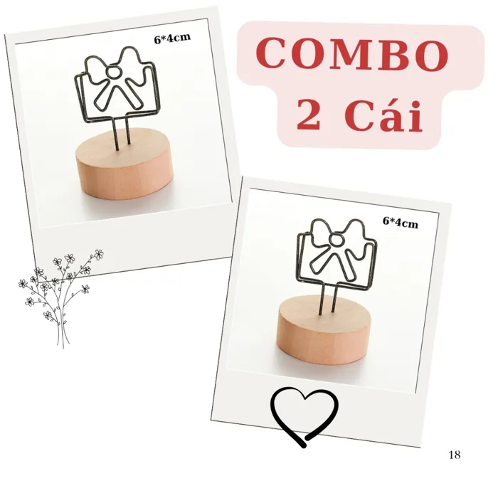 Kẹp Gỗ Kẹp Ảnh Đế Gỗ Decor, Trang Trí Để Bàn, Treo Postcard Sticker, Thiệp  Hoa Khô, Kẹp Giấy Ghi Chú