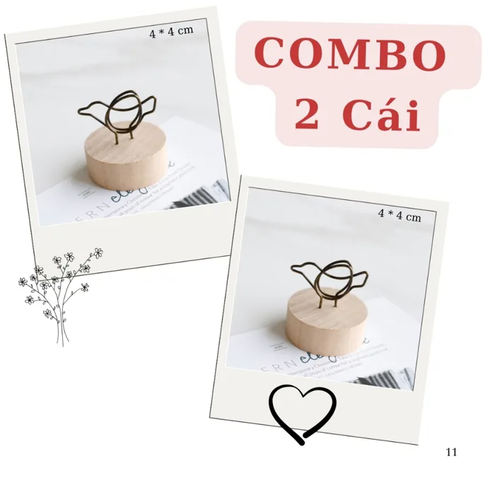 Kẹp Gỗ Kẹp Ảnh Đế Gỗ Decor, Trang Trí Để Bàn, Treo Postcard Sticker, Thiệp  Hoa Khô, Kẹp Giấy Ghi Chú