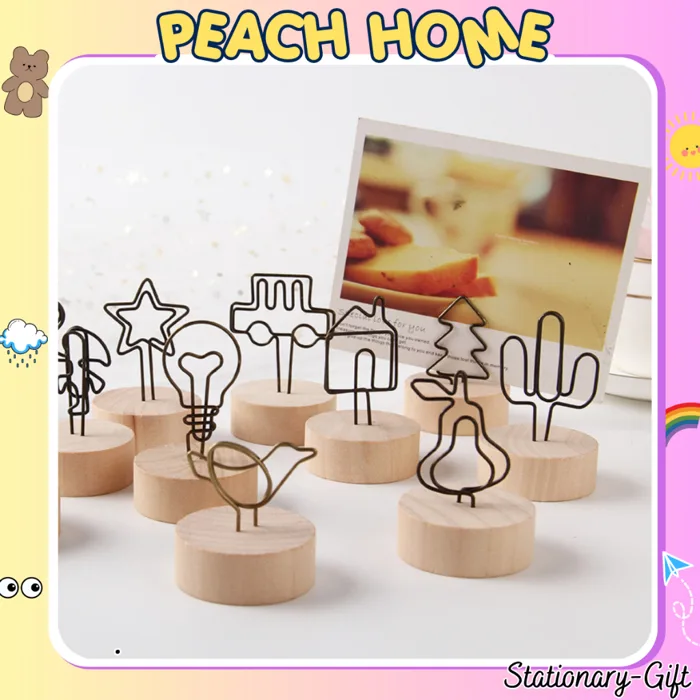 Đế Gỗ Cài Ảnh/Kẹp Giấy Note/Giới Thiệu Sản Phẩm/Decor Bàn Học (10 Kiểu  Dáng) Cute Giá Rẻ Cây Ghim Peach Home Giá rẻ 1k