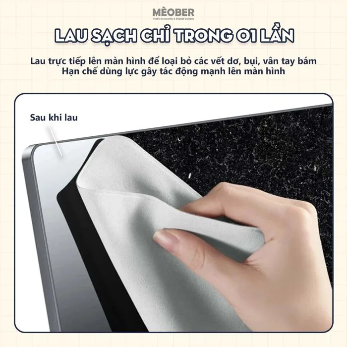 Khăn lau màn hình Premium Polishing Cloth Microfiber by MèoBer cho điện  thoại, iPad, MacBook, Digicam