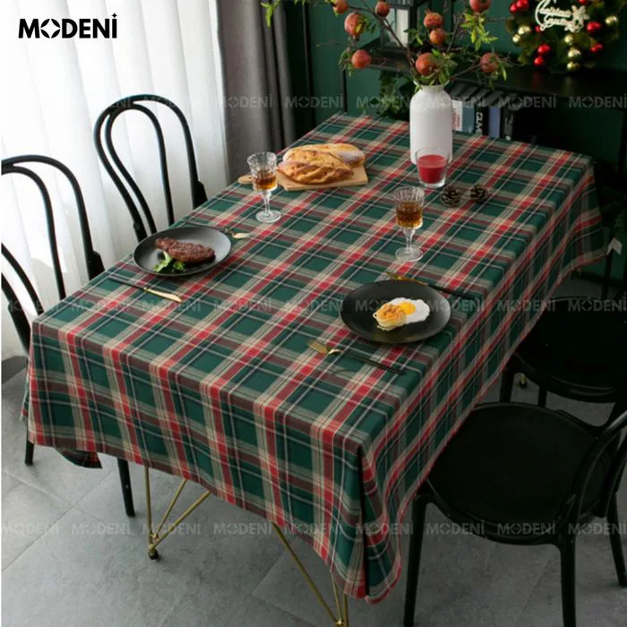 Khăn Trải Bàn Caro Retro Xanh Cao Cấp – Vải Dày Chống Nhăn – Tăng Vibe Ấm  Cúng Cho Tiệc Tối, Noel, Decor Quán Café