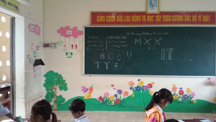 Trang trí lớp học - Trường Tiểu học và THCS Tân An - Tân Hiệp - Kiên Giang