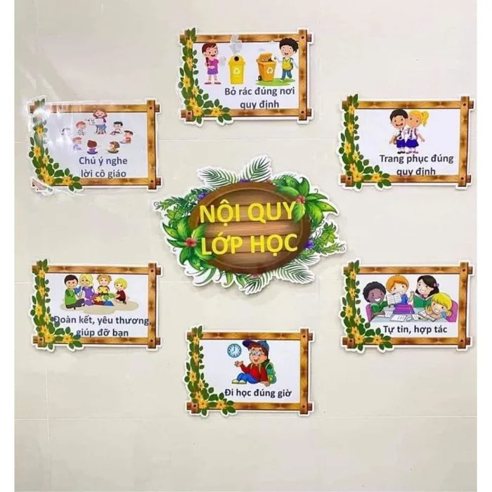 Hoa khẩu hiệu trang trí lớp học nhiều mẫu
