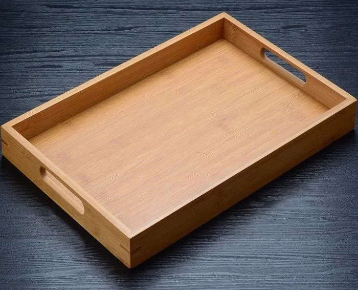(ẢNH THẬT) Khay gỗ vàng tự nhiên cao cấp, khay decor phong cách Bắc Âu - Gỗ  tre tự nhiên xử lý chống thấm, chống ẩm mốc