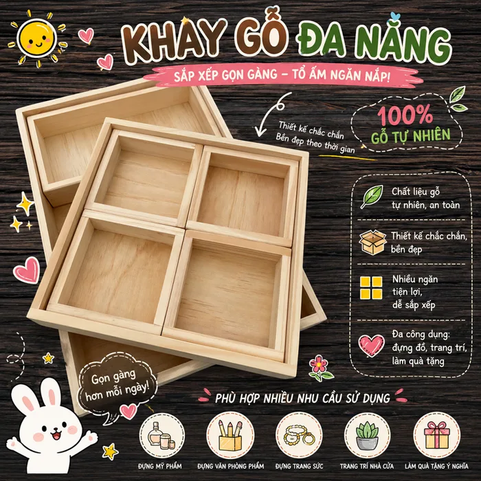Bộ gồm 7 Khay decor trang trí bánh, khay bàn trà, khay gỗ thông tự nhiên  (nhận làm theo yêu cầu) | Shopee Việt Nam