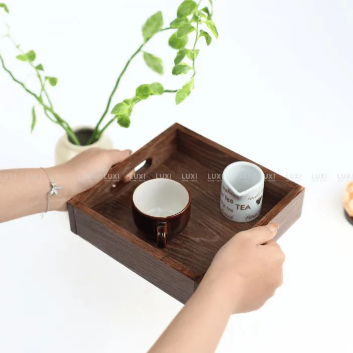 KHAY GỖ HÌNH VUÔNG - LUXI DECOR | LUXI decor