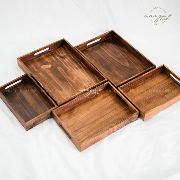 Khay gỗ đựng bánh, trà - Khay gỗ decor