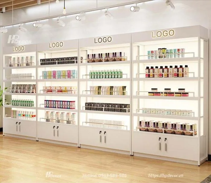 Kệ đựng mỹ phẩm loại lớn cho salon, showroom TTB-137