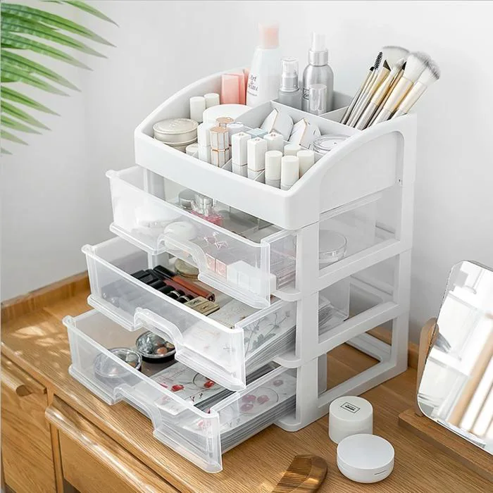 Kệ đựng mỹ phẩm trong suốt 4 tầng Tiện ích Xanh
