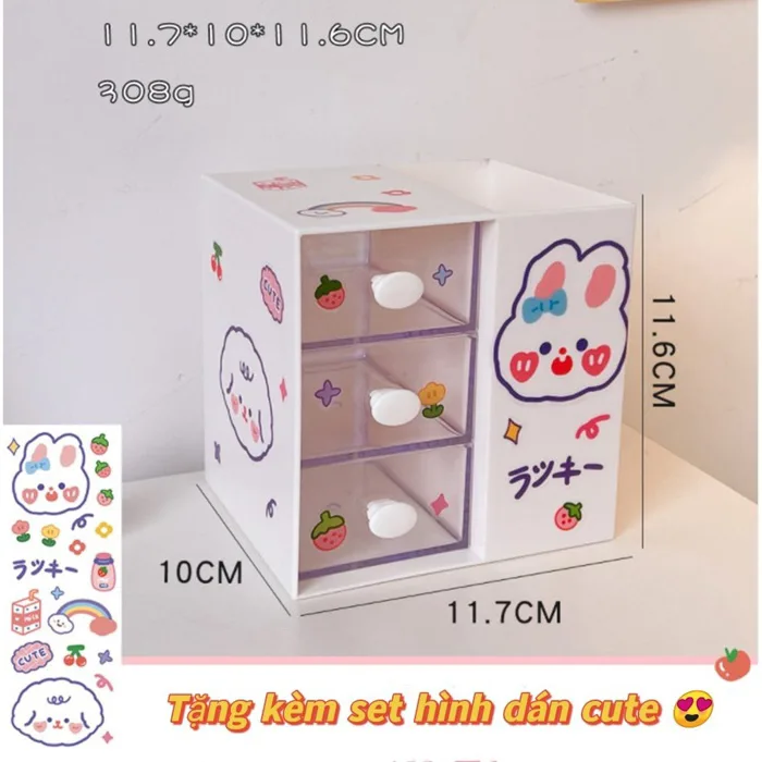 Hộp đựng đồ cute tủ nhựa 5 ngăn xinh xắn để trang sức vòng tay mỹ phẩm  trang trí góc học tập bàn làm việc đẹp rẻ