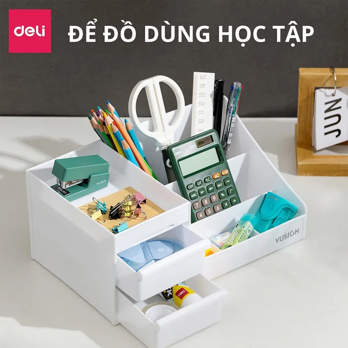 Kệ Đựng Mỹ Phẩm Nhựa Dày Nhiều Tầng Để Bàn Deli - Khay Đựng Đồ Trang Điểm  Có Hộp Ngăn Kéo Decor Bàn Làm Việc Góc Học Tập