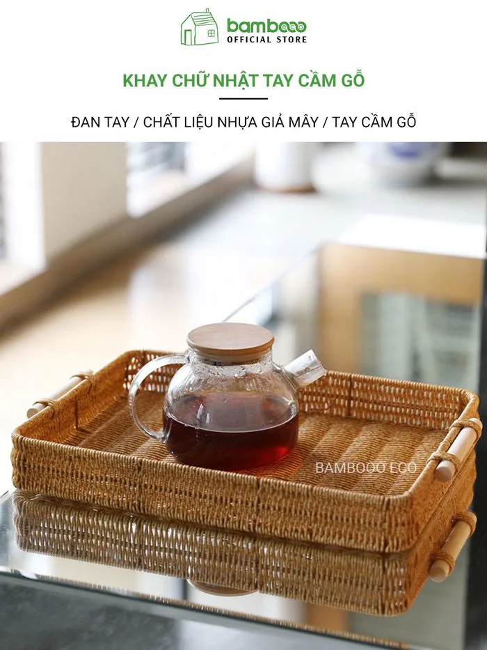 Khay nhựa giả mây BAMBOOO ECO khay đựng hoa quả bánh kẹo decor chụp – THE  BAMBOO