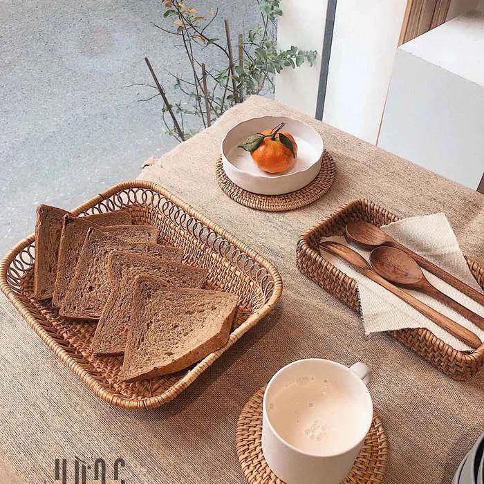 Khay Mây Cách Điệu Giá Rẻ Có Sẵn Tại Cửa Hàng Vừng Decor.