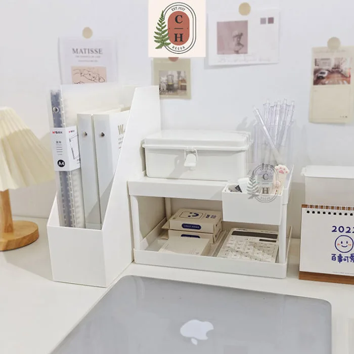 Khay kệ trắng để tài liệu, kệ hồ sơ Muji hộp đựng sách VÁT nhựa cứng đựng  sách decor bàn học, trang trí bàn làm việc | Lazada Việt Nam