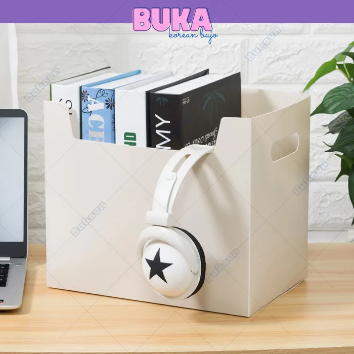 Hộp đựng sách VÁT, khay đựng tài liệu sách văn decor bàn học, trang trí bàn  học Buka 9*24*27cm