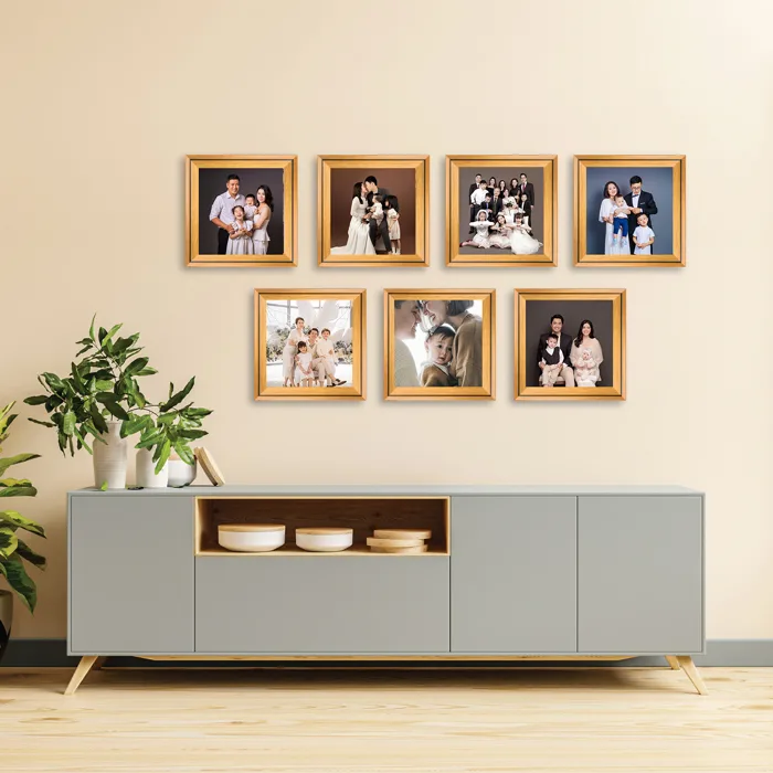Khung Ảnh Treo Tường Viền Nâu Sọc Đen Hiện Đại - Lưu Giữ Kỉ Niệm Gia Đình  02 (Có In Theo Yêu Cầu)
