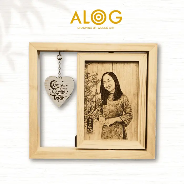 Khung Ảnh Gỗ 360 Độ – Khắc 2 Mặt Theo Yêu Cầu - Alog - Xưởng Chế Tác Quà  Tặng Và Decor Từ Gỗ