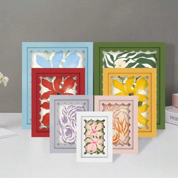 1 khung ảnh thiết kế bìa cứng gợn sóng, trang trí tường và để bàn, decor