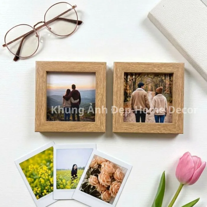 Khung Ảnh Mini Vuông Trang Trí Decor Bàn Học Bàn Làm Việc