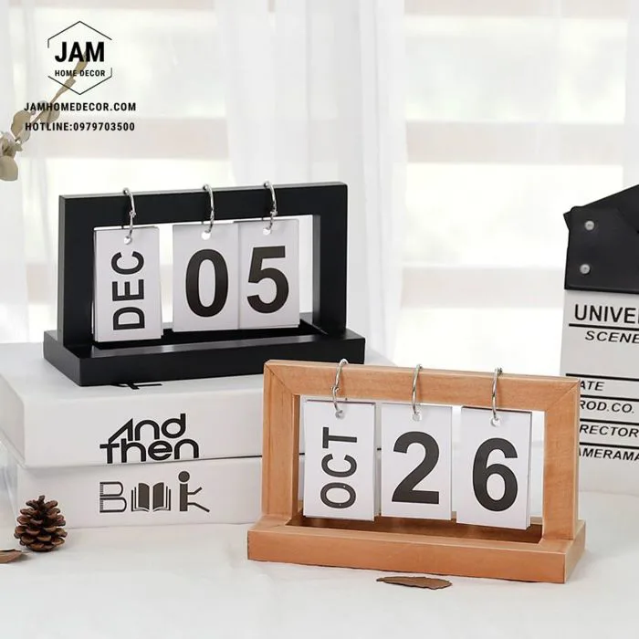 Lịch khung gỗ để bàn trang trí - Jam Home Decor