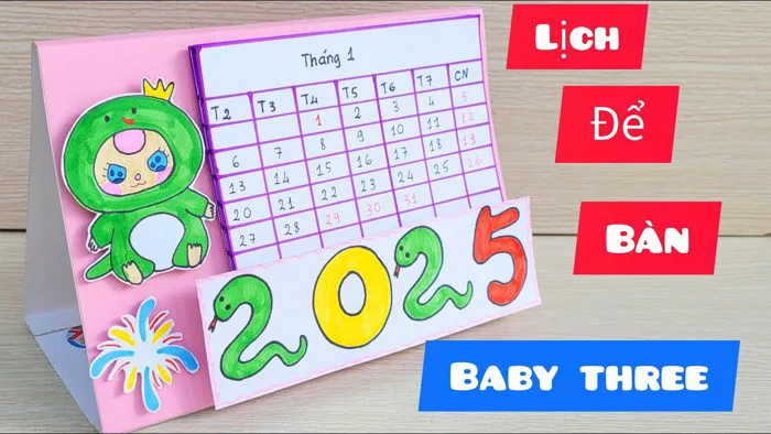 Cách Làm Lịch Để Bàn Bằng Giấy | Làm Lịch Baby Three | Vân Handmade Cách Làm Lịch Để Bàn Bằng Giấy | Làm Lịch Baby Three | Vân Handmade