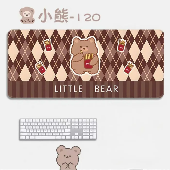 Lót Chuột Hình Gấu Teddy Dễ Thương full size Pad Chuột Cỡ Lớn Chống Trượt  Decor Bàn Học Gaming