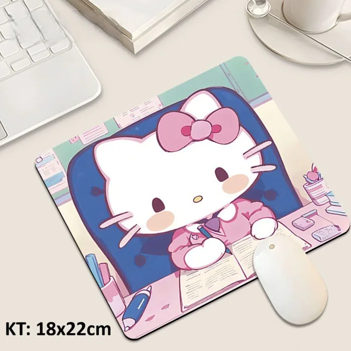 Tấm lót chuột size 18x22cm chủ đề Kitty chăm chỉ, decor bàn học bàn làm việc  TINI LCKI2 | Shopee Việt Nam