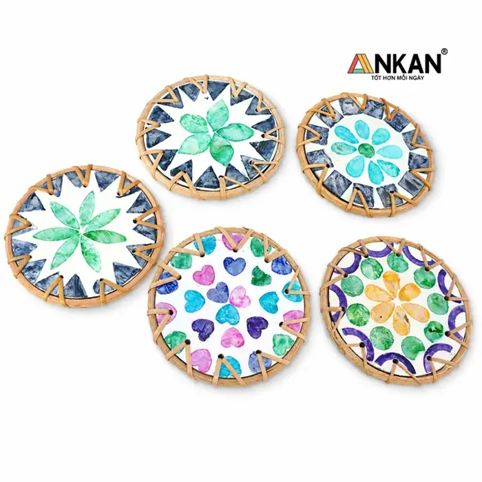 Đế Lót Ly Mây Khảm Trai Kiệt Tác Thủ Công Decor | ANKAN