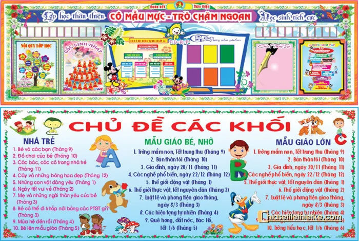 Bảng Tin Thông Báo dành cho trường mầm non file Corel thiết kế mới nhất 022