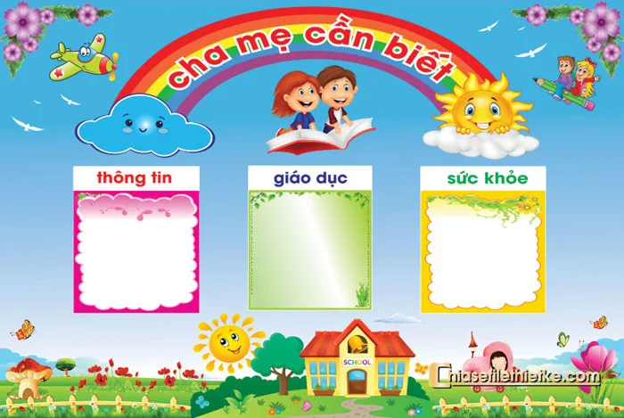 Bảng Tin, Thông Báo dành cho trường mầm non, file Corel thiết kế mới nhất 007