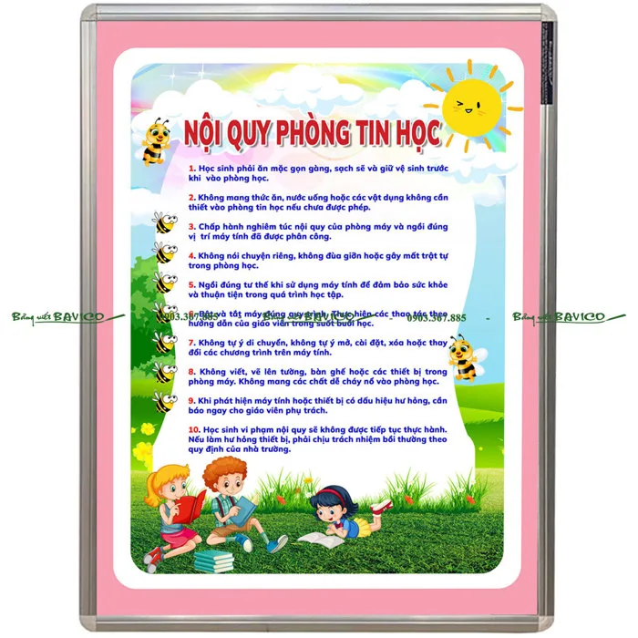 BẢNG NỘI QUY PHÒNG TIN HỌC I Bảng treo tường - Freeship TP.HCM BẢNG NỘI QUY PHÒNG TIN HỌC I Bảng treo tường - Freeship TP.HCM